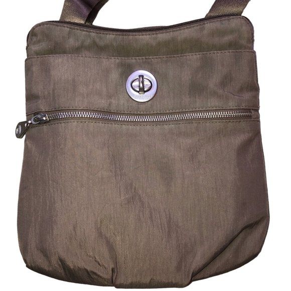 baggalini rich deep khaki nylon cross body travel bag - Picture 6 of 7